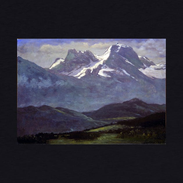 Albert Bierstadt Summer Snow on the Peaks or Snow Capped Mountains by pdpress